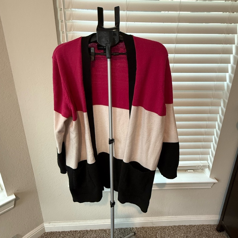 Lane Bryant Colorblock Cardigan - Pink, Cream, Black